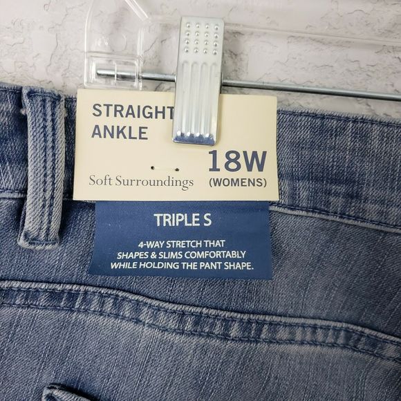 NWT Soft Surroundings 18 Touch Of Lace jeans plus - Picture 5 of 7